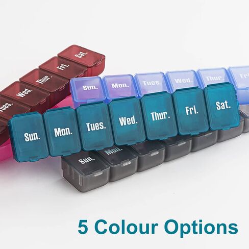 Pill Boxes 7 Day 1 Times a Day with 7 Compartments (Detachable/Combined), Travel Pill Box Organiser, Pill Holder for Vitamins and Medication (Green) in Saudi Arabia