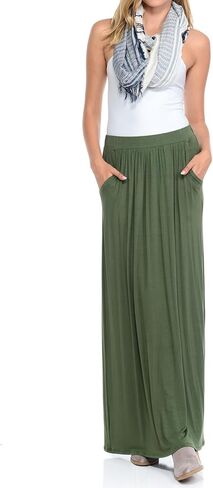 Pastel by Vivienne Women's Maxi Skirt with Elastic Waistband and Pockets in Saudi Arabia