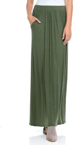 Pastel by Vivienne Women's Maxi Skirt with Elastic Waistband and Pockets in Saudi Arabia