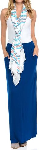 Pastel by Vivienne Women's Maxi Skirt with Elastic Waistband and Pockets in Saudi Arabia