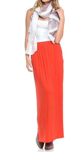 Pastel by Vivienne Women's Maxi Skirt with Elastic Waistband and Pockets in Saudi Arabia