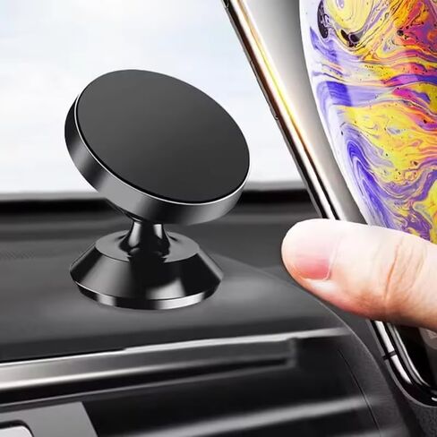Universal Magnetic Car Phone Holder - Strong Magnet, 360° Rotation, Dashboard/Dash Mount for All Phones Brands with Metal Plate in Saudi Arabia