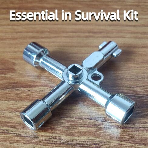 Universal 4-n-1 Control Cabinet Cross Key, Zinc Alloy Steel Multi-Function Utility Key for Electric, Cupboard Cabinet Opening Key(SV1PSA) in Saudi Arabia
