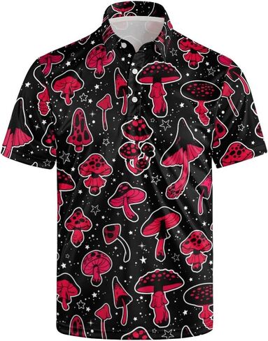 Men's Classic Golf Shirt Psychedelic Mushrooms Short Sleeve Casual Comfort in Saudi Arabia