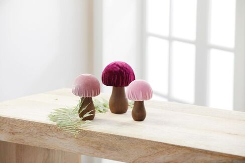 Velvet Mushrooms Set of 3, Shelf sitters, mantel decor, everyday tablescape, gift for nature lover, wedding centerpiece (Blue) in Saudi Arabia
