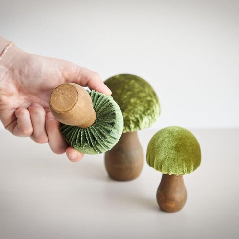 Velvet Mushrooms Set of 3, Shelf sitters, mantel decor, everyday tablescape, gift for nature lover, wedding centerpiece (Blue) in Saudi Arabia