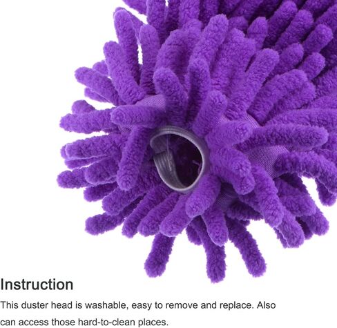 MECCANIXITY Microfiber Duster for Cleaning 6.3inch Replacement Head for Brush Tool on Window, Furniture, Purple Pack of 3 in Saudi Arabia