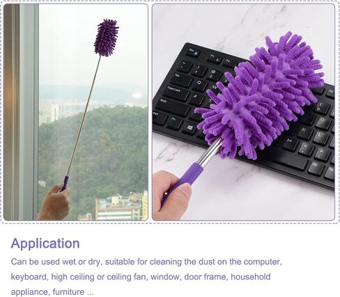 MECCANIXITY Microfiber Duster for Cleaning 6.3inch Replacement Head for Brush Tool on Window, Furniture, Purple Pack of 3 in Saudi Arabia