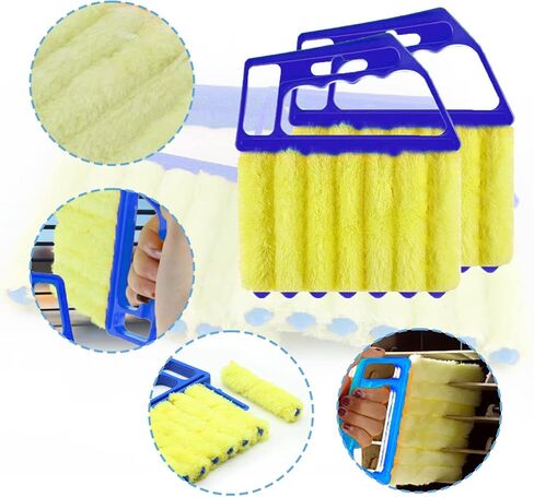 6 قطع من أدوات تنظيف الستائر الفينيسية مع أداة تنظيف ستائر النوافذ الصغيرة ذات 7 أصابع، منفضة غبار من الألياف الدقيقة، فرشاة فجوة الأخدود، فرشاة مجرفة 2 في 1، أدوات تنظيف للستائر الخشبية، ستائر الفينيل in Kuwait