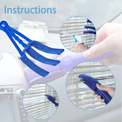 6 قطع من أدوات تنظيف الستائر الفينيسية مع أداة تنظيف ستائر النوافذ الصغيرة ذات 7 أصابع، منفضة غبار من الألياف الدقيقة، فرشاة فجوة الأخدود، فرشاة مجرفة 2 في 1، أدوات تنظيف للستائر الخشبية، ستائر الفينيل in Kuwait