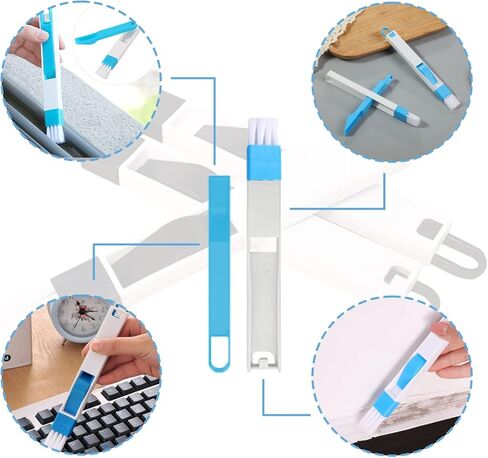 6 قطع من أدوات تنظيف الستائر الفينيسية مع أداة تنظيف ستائر النوافذ الصغيرة ذات 7 أصابع، منفضة غبار من الألياف الدقيقة، فرشاة فجوة الأخدود، فرشاة مجرفة 2 في 1، أدوات تنظيف للستائر الخشبية، ستائر الفينيل in Kuwait