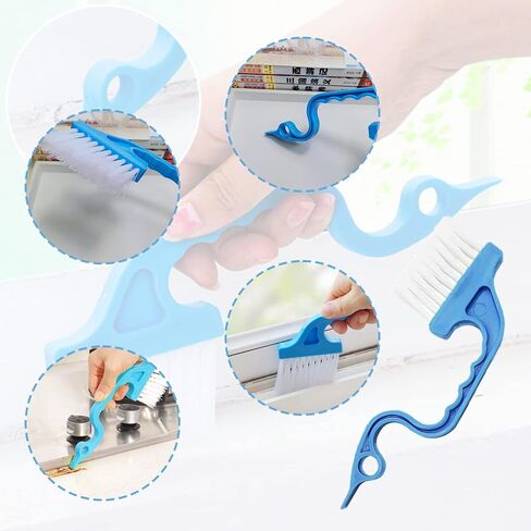 6 قطع من أدوات تنظيف الستائر الفينيسية مع أداة تنظيف ستائر النوافذ الصغيرة ذات 7 أصابع، منفضة غبار من الألياف الدقيقة، فرشاة فجوة الأخدود، فرشاة مجرفة 2 في 1، أدوات تنظيف للستائر الخشبية، ستائر الفينيل in Kuwait