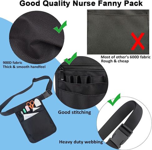 Nurse Fanny Pack, Nurse Waist Pouch Bag for Women Men, Medical Fanny Pack for Nurses, Utility Nurse Tool Belt for Stethoscopes Bandage Scissors Other Emergency Supplies, for Student and Nurse Use in Saudi Arabia