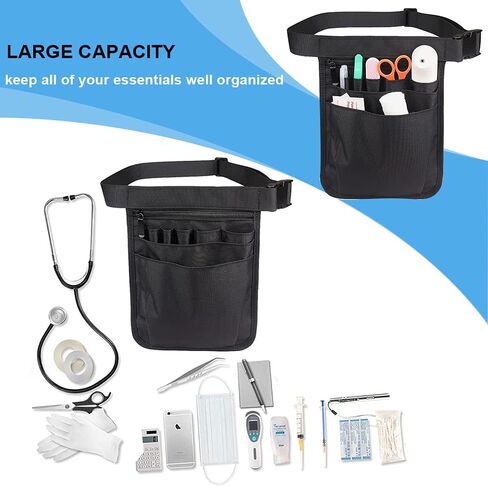 Nurse Fanny Pack, Nurse Waist Pouch Bag for Women Men, Medical Fanny Pack for Nurses, Utility Nurse Tool Belt for Stethoscopes Bandage Scissors Other Emergency Supplies, for Student and Nurse Use in Saudi Arabia