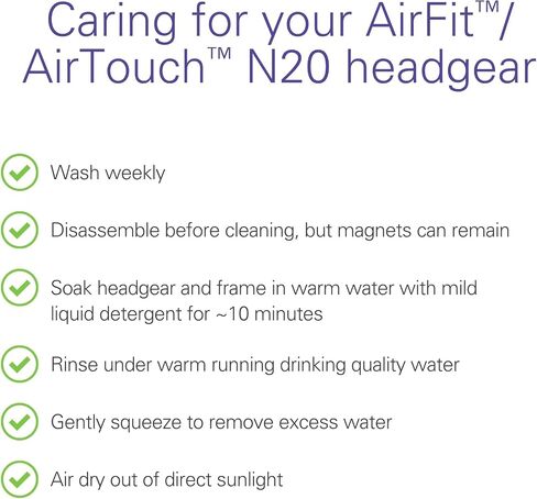 ResMed AirFit/AirTouch N20 Full Face Replacement Headgear - Small, Blue in Saudi Arabia