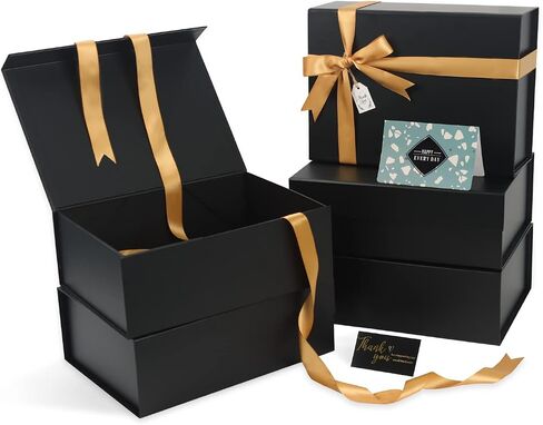 Pink Gift Box, 11x8x4 Inches Large Gift Boxes with Magnetic Closure Lid, Card/Ribbon for Birthday Party, Holiday, Mother's Day, Bridesmaid Proposal, Bridal Gifts, Weddings in Saudi Arabia