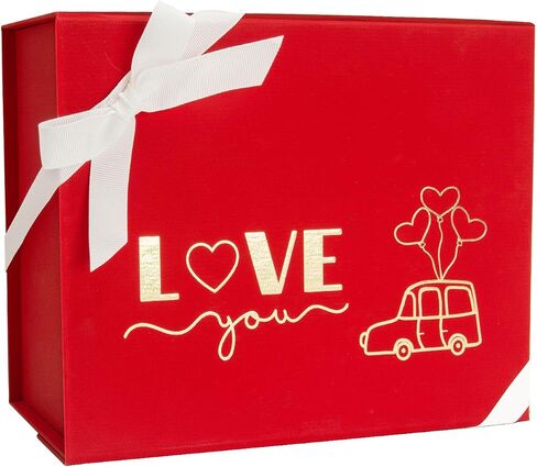 Pink Gift Box, 11x8x4 Inches Large Gift Boxes with Magnetic Closure Lid, Card/Ribbon for Birthday Party, Holiday, Mother's Day, Bridesmaid Proposal, Bridal Gifts, Weddings in Saudi Arabia