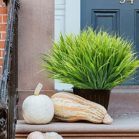 JIFTOK Artificial Plants Outdoor Fake Wheat Grass Stems, 24 Pcs UV Resistant Artificial Greenery, Fake Grass Faux Spring Greenery Stems Shrubs Bushes for Home Vase Pot Box Porch Outdoor Decor in Saudi Arabia