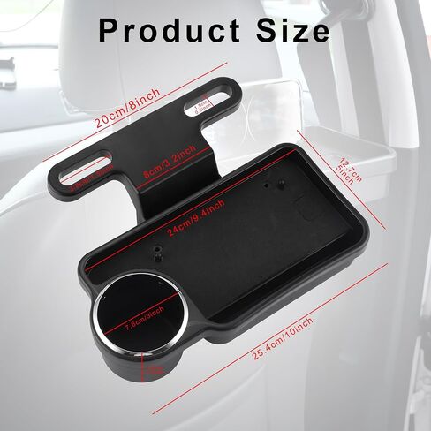 صينية حامل أكواب ليفتي للسيارة، صواني السيارة القابلة للفصل لتناول الطعام، منظم السيارة الخلفي متعدد الوظائف، منظم المقعد الخلفي للسيارة، تصميم قابل للطي، ملحقات السيارات لمعظم المركبات in Kuwait