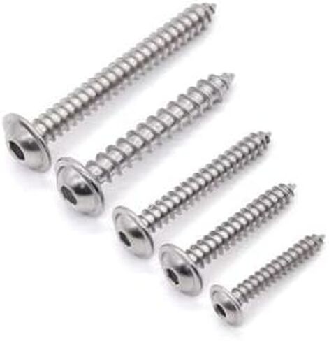 Glvaner (50 قطعة) M5 x 25mm غطاء مقبس رأس زر ذو حواف مسامير ذاتية اللولبة 304 من الفولاذ المقاوم للصدأ 18-8 مسامير خشبية in Kuwait