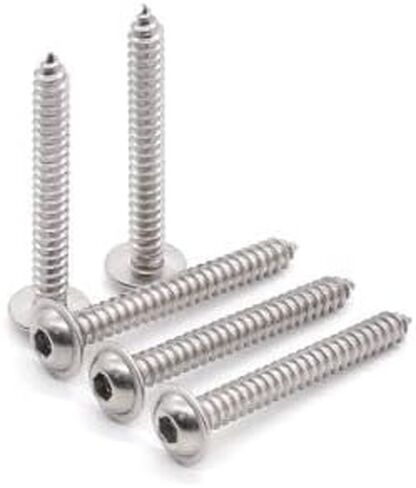 Glvaner (50 قطعة) M5 x 25mm غطاء مقبس رأس زر ذو حواف مسامير ذاتية اللولبة 304 من الفولاذ المقاوم للصدأ 18-8 مسامير خشبية in Kuwait