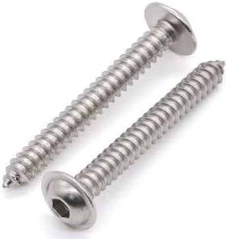 Glvaner (50 قطعة) M5 x 25mm غطاء مقبس رأس زر ذو حواف مسامير ذاتية اللولبة 304 من الفولاذ المقاوم للصدأ 18-8 مسامير خشبية in Kuwait
