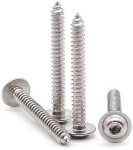 Glvaner (50 قطعة) M5 x 25mm غطاء مقبس رأس زر ذو حواف مسامير ذاتية اللولبة 304 من الفولاذ المقاوم للصدأ 18-8 مسامير خشبية in Kuwait