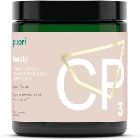 Puori Collagen Powder Supplement with Biotin & Hyaluronic Acid, CP3 Beauty Complex - Hydrolyzed Collagen Peptides - Skin, Hair & Nails - Zinc, Vitamin B, Vitamin C - Lemon in Kuwait
