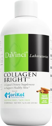 DAVINCI Laboratories - Collagen Bright - A Liquid Dietary Supplement to Support Healthy Skin - Gluten Free, Soy Free - Toasted Cinnamon - 30 Servings, 7.6 Fl Oz in Saudi Arabia