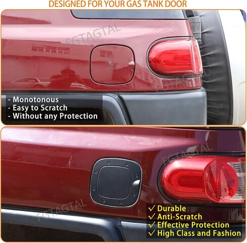 غطاء غطاء خزان الغاز لحشو الوقود متوافق مع Toyota FJ Cruiser 2007-2021، غطاء وقود ABS للسيارة، غطاء حماية مضاد للخدش، غطاء حماية مضاد للخدش (أسود غير لامع) in Kuwait