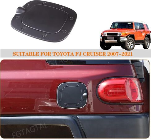 غطاء غطاء خزان الغاز لحشو الوقود متوافق مع Toyota FJ Cruiser 2007-2021، غطاء وقود ABS للسيارة، غطاء حماية مضاد للخدش، غطاء حماية مضاد للخدش (أسود غير لامع) in Kuwait