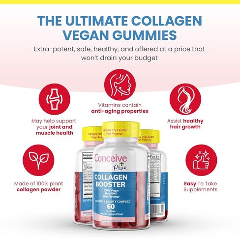 كونسيف بلس كولاجين - علكات الكولاجين للنساء، علكات البيوتين والكولاجين، صحة الشعر والأظافر والمفاصل، عدد 60 علكة، كمية تكفي لمدة 30 يومًا in Kuwait