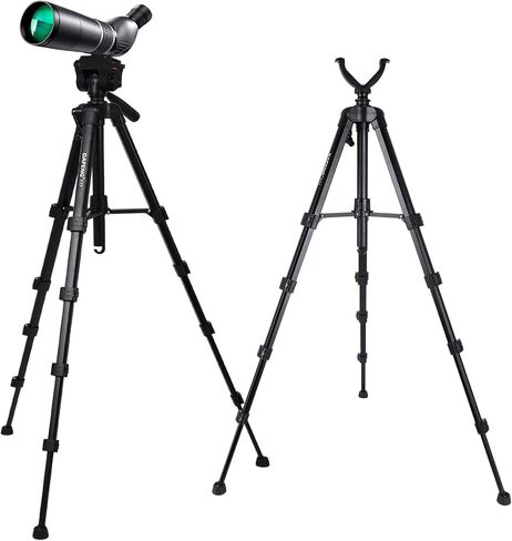 DAPENG Spotting Scope Tripod,Shooting Hunting Rest V Yoke Stand with Travel Bag and Phone Holder,Compatible with Monocular/Astronomical Telescope/DSLR Camera/Cell Phone/Projector (74 inch) in Saudi Arabia