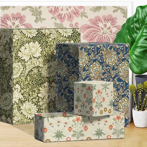 12 Sheets William Morris Floral Wrapping Paper, 20x27in Vintage Floral Gift Wrap Paper Retro Wildflower Patterns Art Paper for Wedding Birthday Gift Wrapping in Kuwait