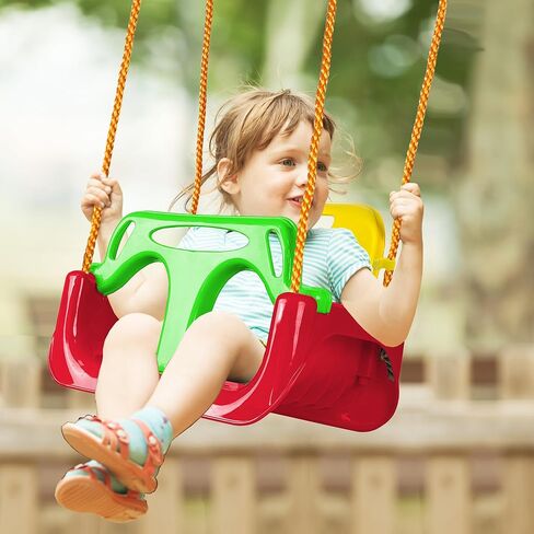 مقعد أرجوحة للأطفال الصغار من كينسبوري، أرجوحة للرضع 3 في 1، مقعد أرجوحة آمن قابل للفصل للأطفال مع أشرطة تعليق لمجموعات التأرجح في الفناء الخلفي والحديقة ومعدات اللعب (أحمر) in Kuwait