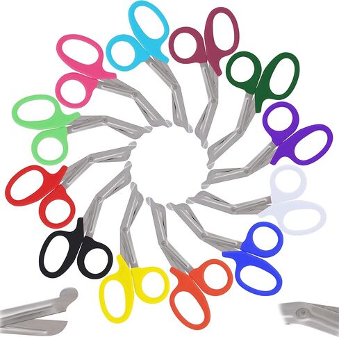 12-Pack Trauma Shears - Stainless Steel Bandage Scissors for Surgical, EMT, EMS, Medical, Nursing, and Veterinary Use, First Aid Supplies and Accessories, 5.5-inch, Mix Colors in Saudi Arabia