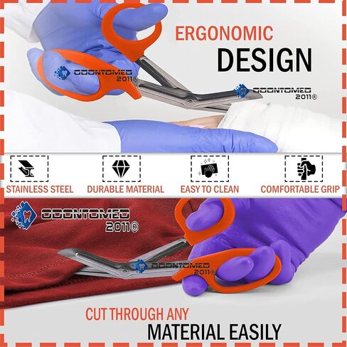 12-Pack Trauma Shears - Stainless Steel Bandage Scissors for Surgical, EMT, EMS, Medical, Nursing, and Veterinary Use, First Aid Supplies and Accessories, 5.5-inch, Mix Colors in Saudi Arabia