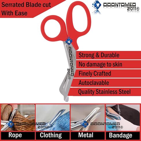 12-Pack Trauma Shears - Stainless Steel Bandage Scissors for Surgical, EMT, EMS, Medical, Nursing, and Veterinary Use, First Aid Supplies and Accessories, 5.5-inch, Mix Colors in Saudi Arabia