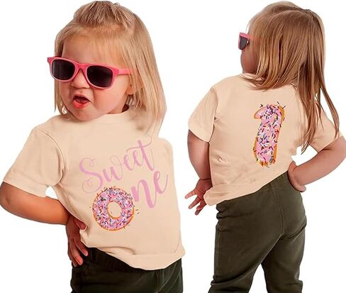 Birthday Girl Shirt Toddler Baby Girls 1st 2nd 3rd 4th 5th Bday Outfit Sweet Donut One Two Three Four Five Tee Tops in Saudi Arabia