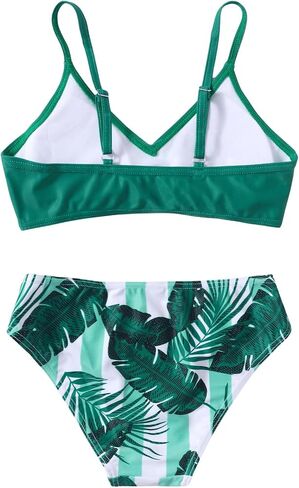 SOLY HUX Bathing Suit for Girls Tropical Print Adjustable Strap Bikini Swimsuit Summer Beachwear in Saudi Arabia