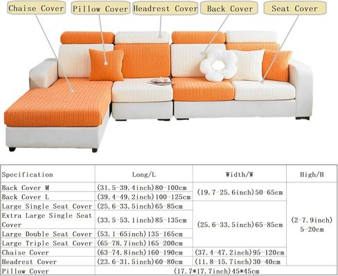 Magic Sofa Covers Soothing Home Sofa Cushion Covers Sofa Hero Covers for Couch Magic Couch Covers Stretch Slipcovers for Couches and Sofas (Wheat-Blue,Large Single Seat Cover) in Kuwait