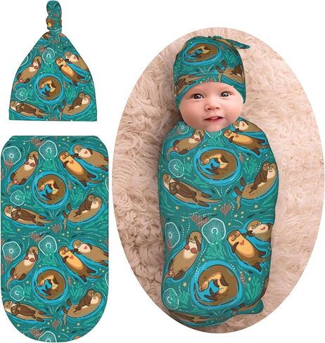 Aztec Navajo Newborn Native American Newborn Swaddle Blankets Baby Stuff Soft Swaddle Sack Swaddling Blanket with Beanie Sets Gifts for Infant Boys Girls in Kuwait
