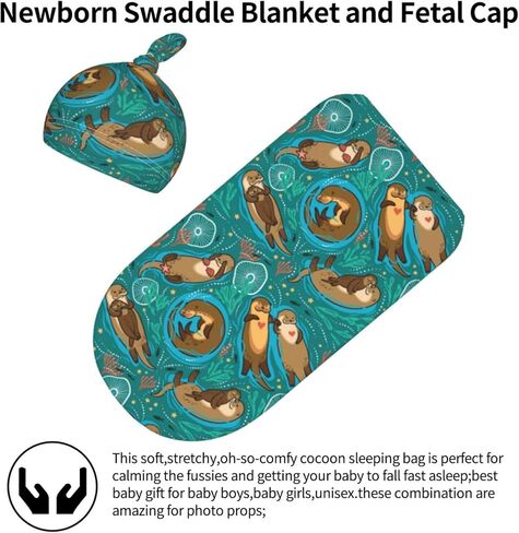 Aztec Navajo Newborn Native American Newborn Swaddle Blankets Baby Stuff Soft Swaddle Sack Swaddling Blanket with Beanie Sets Gifts for Infant Boys Girls in Kuwait