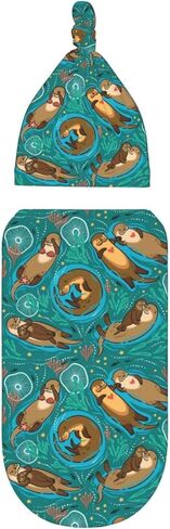 Aztec Navajo Newborn Native American Newborn Swaddle Blankets Baby Stuff Soft Swaddle Sack Swaddling Blanket with Beanie Sets Gifts for Infant Boys Girls in Kuwait