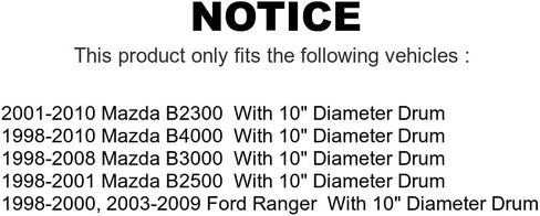 Rear Coated Brake Drum Shoes Spring And Cylinders Kit For Ford Ranger Mazda B3000 B2500 B4000 B2300 With 10" Diameter KGN-100091 in Saudi Arabia