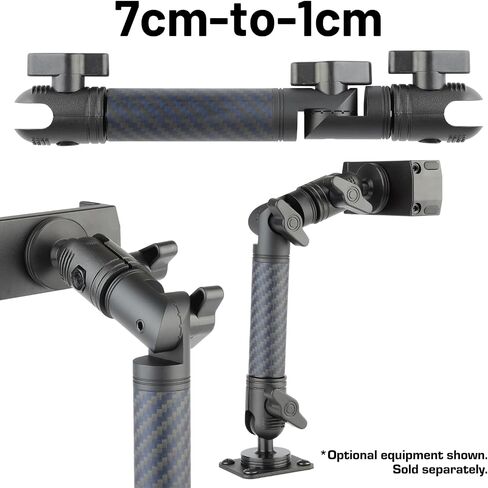 Bulletpoint Locking Adjustable Carbon Fiber Kevlar Mounting Arm with Articulating Joint Dual 20mm Socket Ends (7cm-to-1cm) in Saudi Arabia