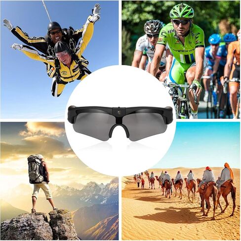 نظارات كاميرا E7 Bikers WI-FI - بدون استخدام اليدين بدقة Full HD 1080P/720P كاميرا نظارات شمسية للفيديو، نظارات مضادة للوهج للأشعة فوق البنفسجية 400، تصميم خفيف الوزن للجنسين - للرياضة وركوب الخيل وصيد الأسماك والدراجات النارية in Kuwait