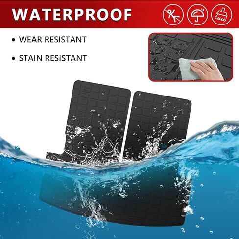 Xipoo Cargo Liner متوافق مع 2020-2023 Ford Explorer بساط صندوق السيارة الخلفي مع حصيرة مسند الظهر وغطاء المقعد الخلفي لملحقات Ford Explorer 2020-2023 (حصيرة صندوق السيارة الخلفي مع بساط مسند الظهر) in Kuwait