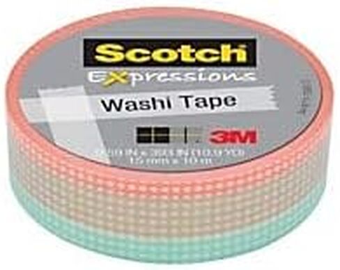 Scotch Expressions Washi Tape, 3/5" x 393", Pastel Tile in Saudi Arabia