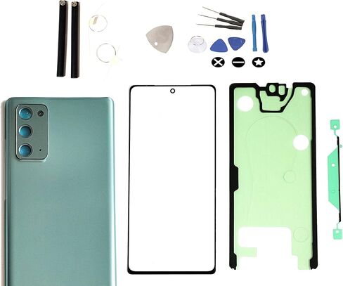 Touch Screen Repair Kit Compatible with Samsung Galaxy Note 20 Model N980/N981 - Front Outer Glass Lens, Back Cover & Rear Camera Lens Cover Replacement (Mystic Bronze) in Saudi Arabia